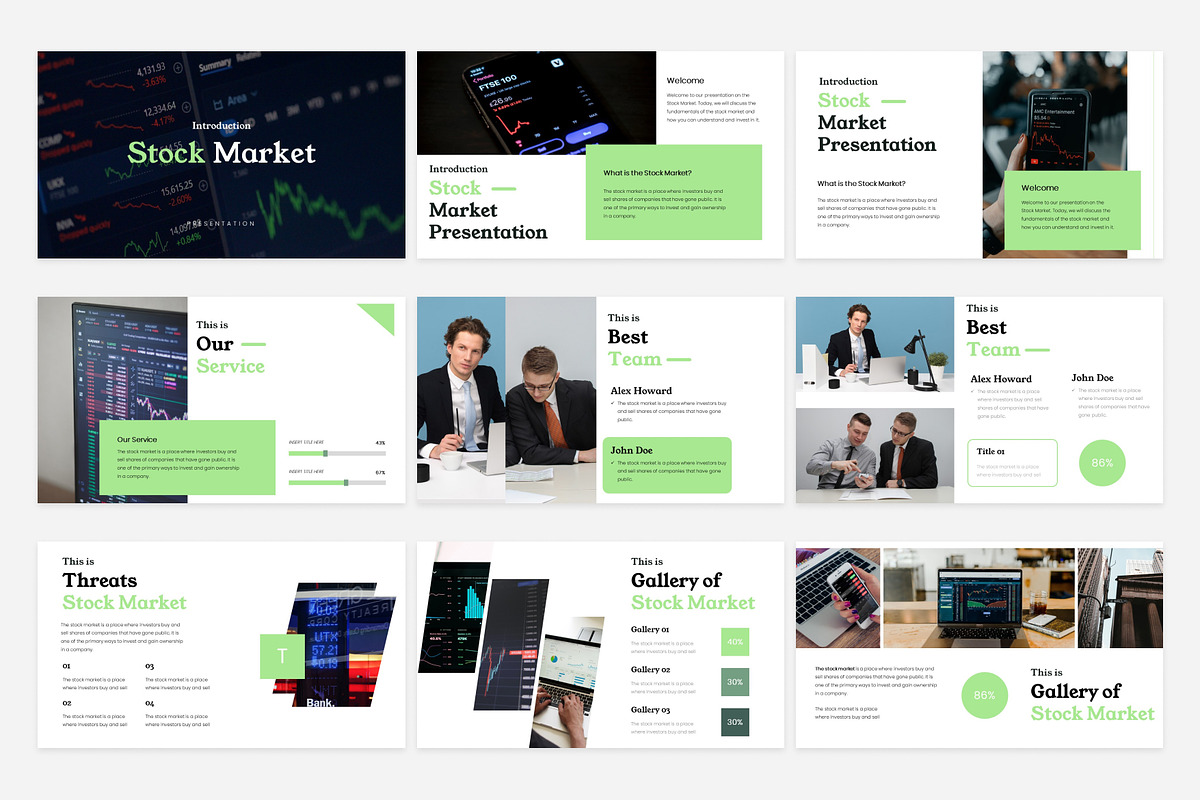 Market Stock - Presentation Template, a Templates & Theme by Eklip Studio (Photo 2 of 5)