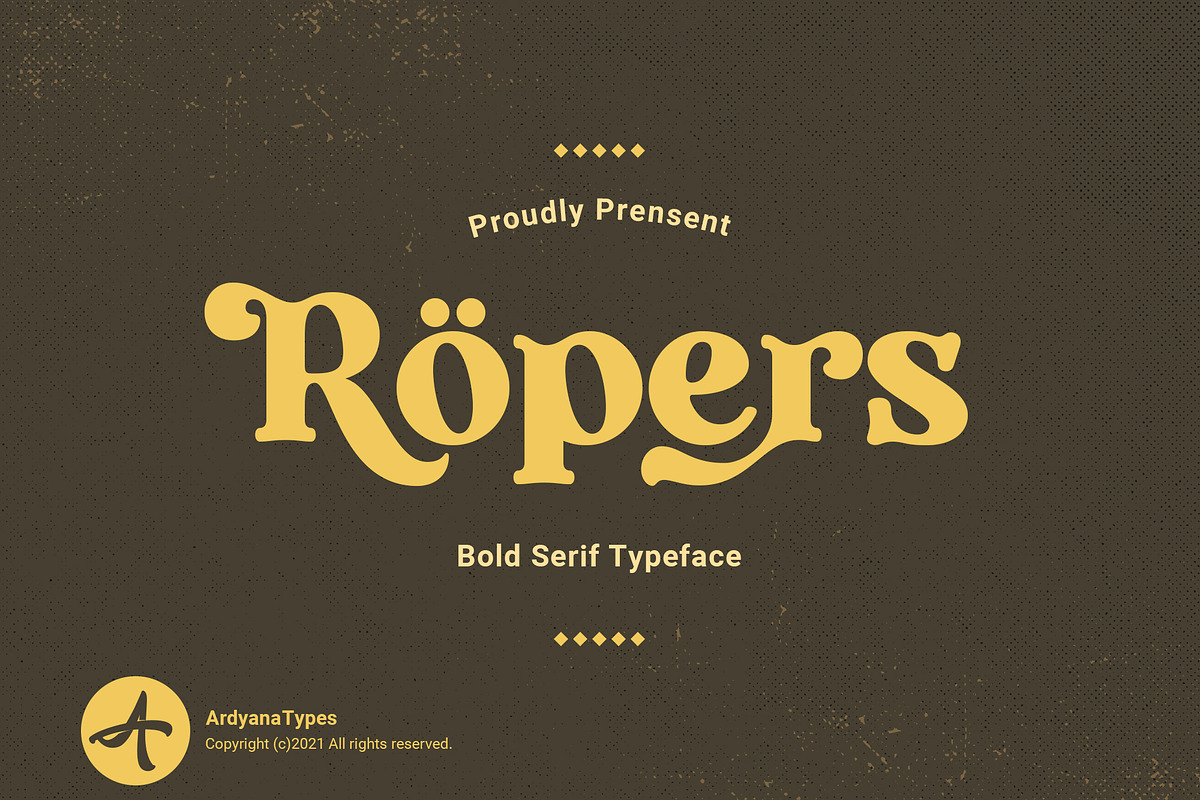 Ropers - Bold Serif Typeface, a Serif Font by Ardyanatypes (Photo 1 of 12)