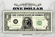 Vector One Dollar, an Illustration by Snap Vectors (Thumbnail 1 of 4)