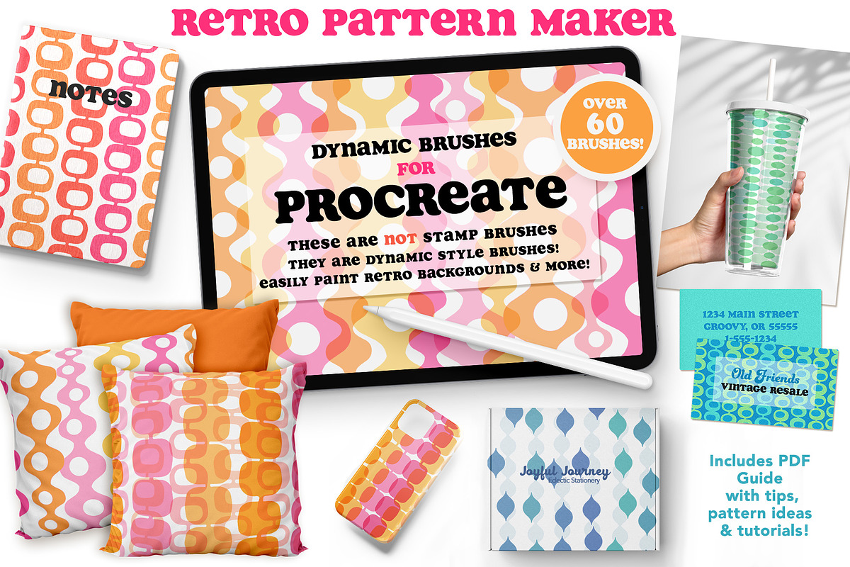 Retro Border Brushes for Procreate, a Brush Add-On by Studio Kitsch (Photo 6 of 9)