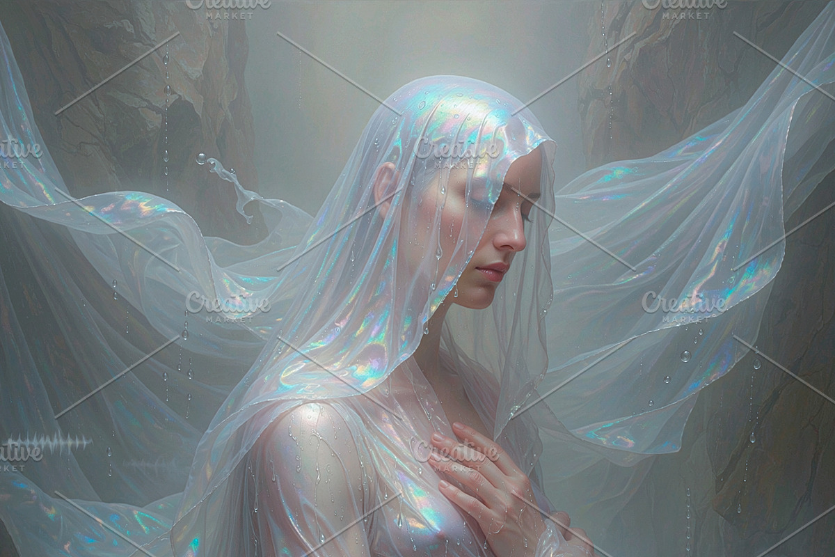 Woman figure beneath translucent veil, a Person Illustration by DanFLCreativo