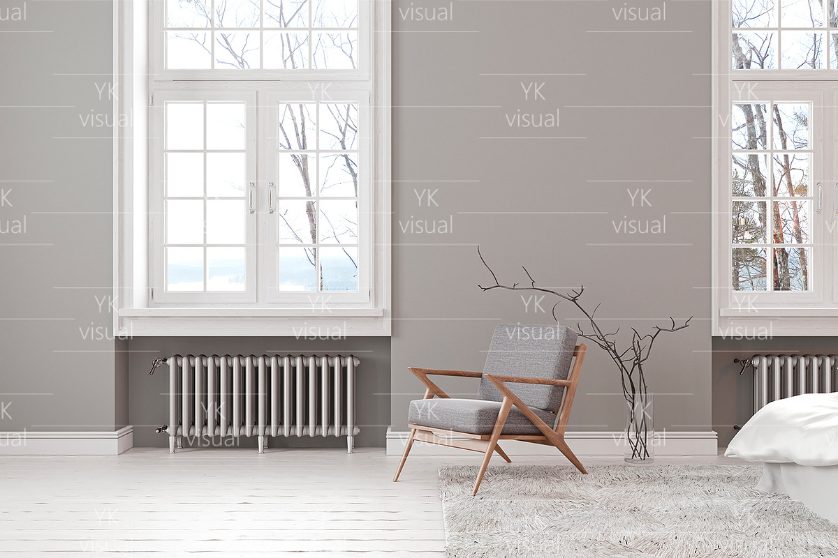 GRAY SCANDINAVIAN BEDROOM IMAGE SET, a Household Mockup by YKvisual (Photo 4 of 7)