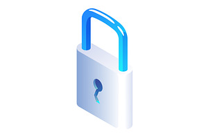 Security isometric. Padlock, a Technology Illustration by Things for designers