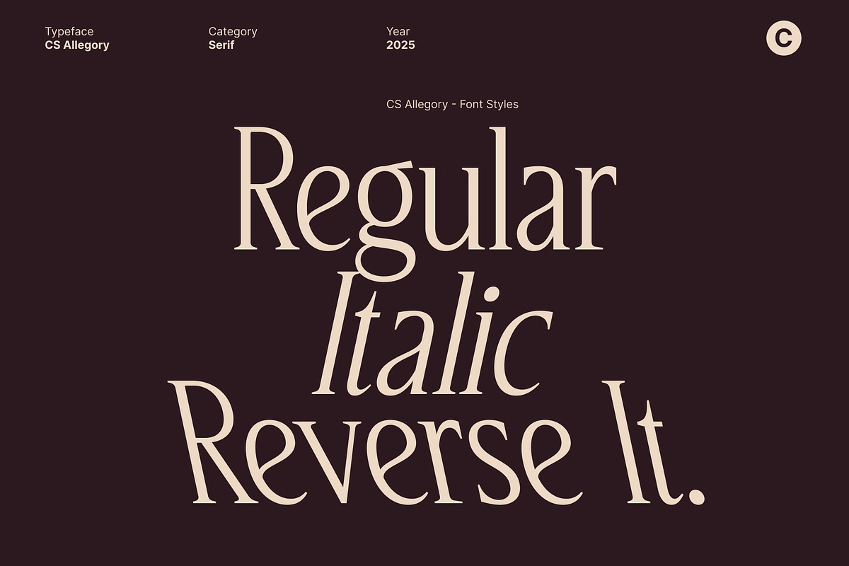 CS Allegory – Elegant Serif Font, a Serif Font by Craft Supply Co. (Photo 3 of 8)