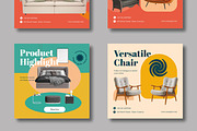 Furniture Social Media Posts, a Social Media Template by MightyDesign (Thumbnail 6 of 9)