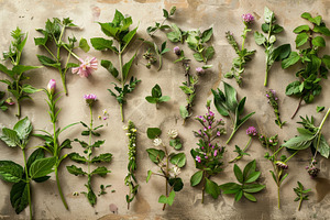 Various herbs and flowers arranged n, a Photo by Iftikhar Alam