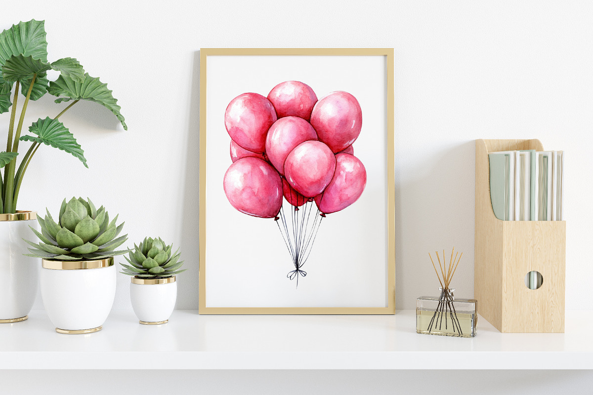 Watercolor Pink Wedding Day Clipart, an Illustration by Canvas Craft (Photo 6 of 8)
