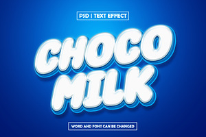 Sweet choco milk bubbly 3d editable, a Layer Style Add-On by AP Market