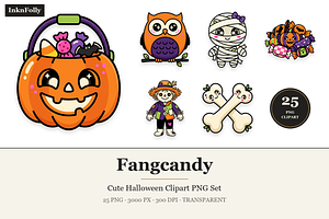 Cute Halloween Clipart PNG Bundle