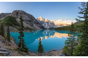 Moraine lake in rocky mountains stock photo containing canada and lake