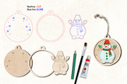 Christmas Ornaments Glowforge Laser, an Object Graphic by Anna Druzhkova (Thumbnail 6 of 9)