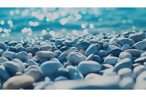 Pebble Beach with Sparkling Blue, a Nature Photo by Lermont51