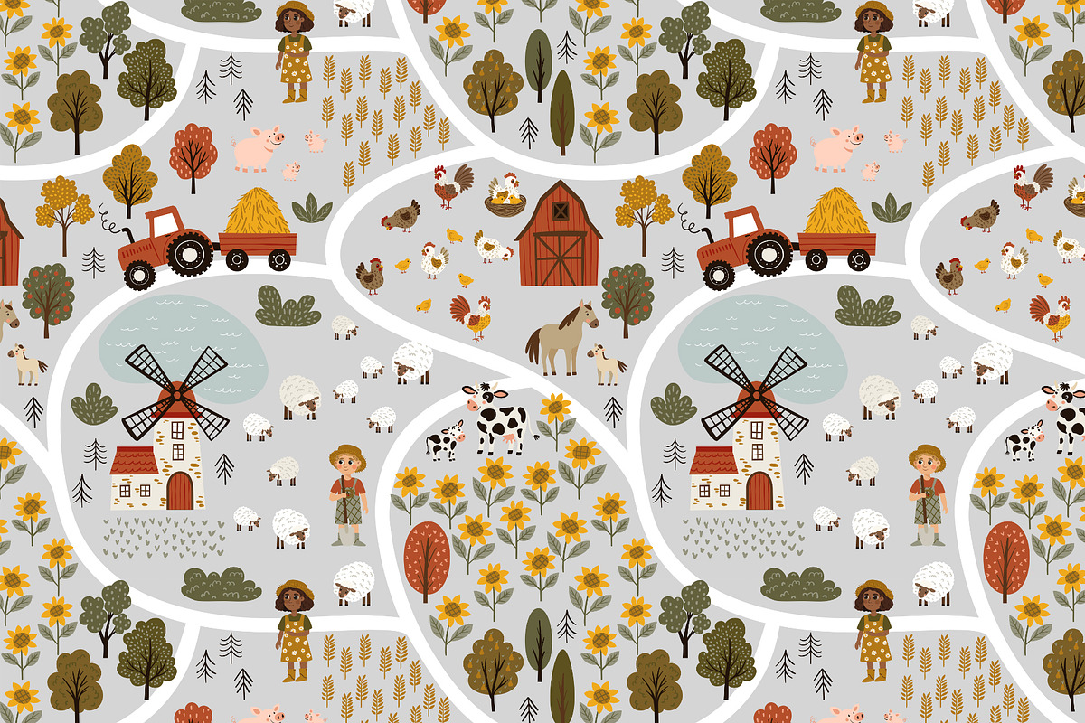 Whimsy Farm Map Clipart, a Decorative Illustration by Jenny Quince (Photo 13 of 13)