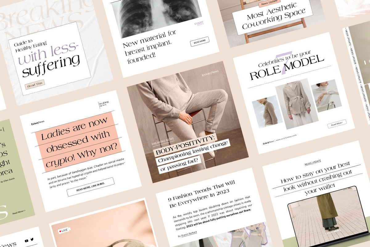 Blog & News Room Instagram CANVA PS, a Social Media Template by Eviory (Photo 22 of 26)
