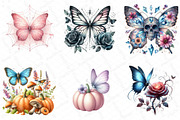 Halloween Butterfly Garden Clipart, an Illustration by DreamPrint404 (Thumbnail 5 of 5)
