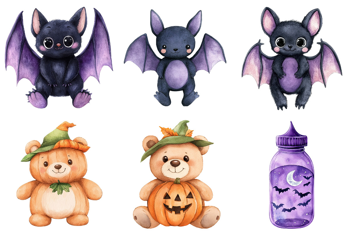 Halloween Baby Shower Clipart Bundle, a Seasonal Illustration by CitraGraphics (Photo 2 of 6)