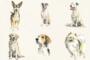 Watercolor Dogs Clipart, an Illustration by DreamCafeArt (Thumbnail 5 of 6)