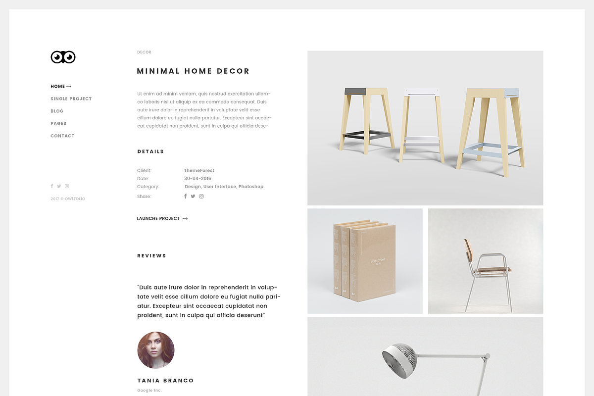 Owlfolio Minimal Portfolio Template, a Websites & App Template by bigpsfan's SHOP (Photo 12 of 16)