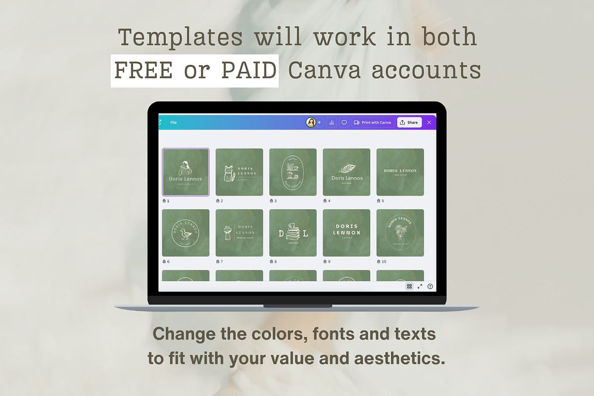 Author Canva logo template, a Branding & Logo Template by Petite Zakka Boutique (Photo 6 of 7)