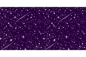 Space Sky Seamless Pattern And Stars