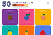 50 Fruit Simple Icons, an Outline Icon by Dighital (Thumbnail 6 of 10)