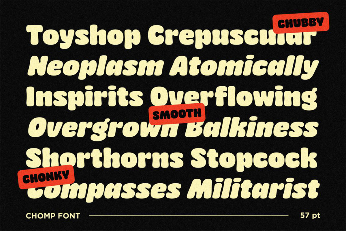 Chomp A Bold Chubby Font, a Sans Serif Font by Glowtype (Photo 10 of 15)