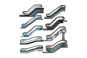 Escalator designs various types, an Object Graphic by pikepicture