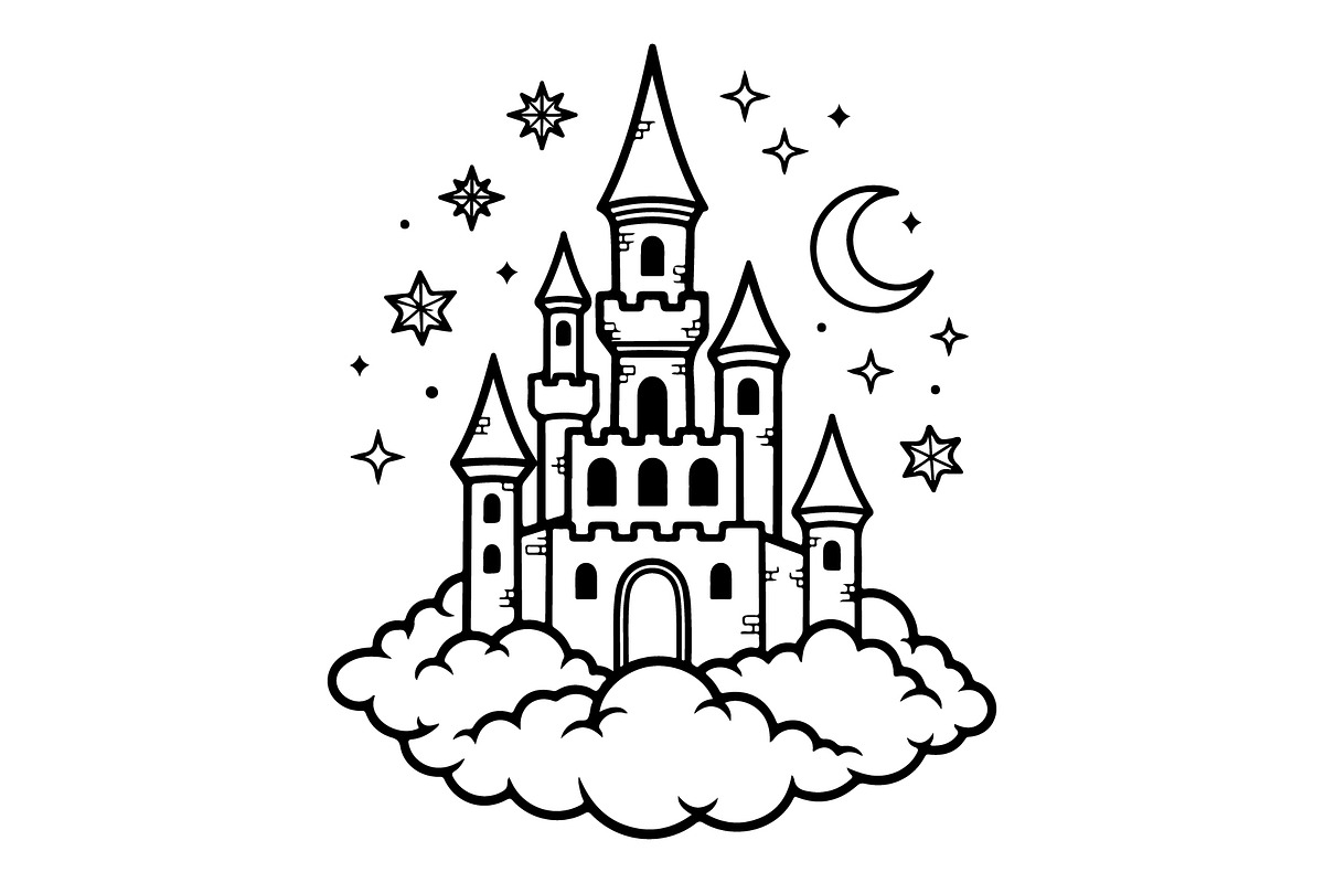 Fantasy Castle Cloud Moon Bundle, an Object Illustration by Gaye Art (Photo 22 of 30)