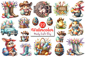 Howdy Easter Day PNG Clipart Bundle., a Graphic by CitraGraphics