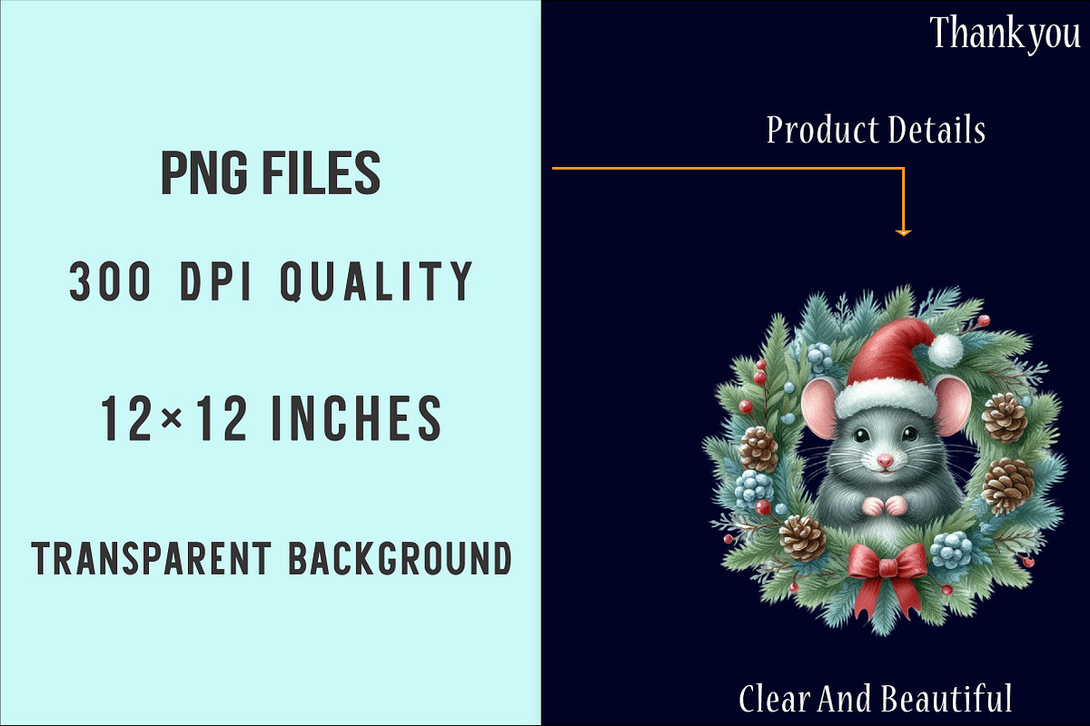 Christmas Mouse Clipart Bundle, an Illustration by SinaCreation (Photo 6 of 7)