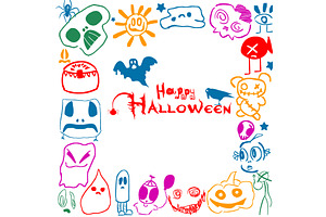 Boo. Happy Halloween, cute monsters, an Illustration by Nenahliadava Design