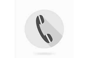 Fine Telephone Receiver Flat Icon, an Icon by FineArtStudio