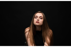 Young woman with long brown hair, a Person Photo by volodymyrshtun13795