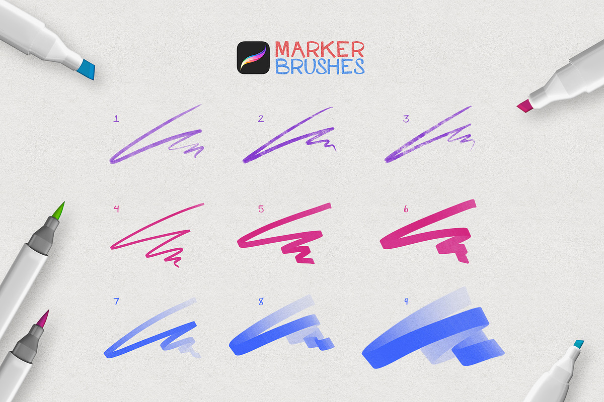 Marker Procreate Brushes, a Brush Add-On by Andrew Skoch Design (Photo 3 of 4)