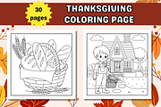 Cute Thanksgiving Coloring Page, a Seasonal Illustration by Salaly (Thumbnail 5 of 10)