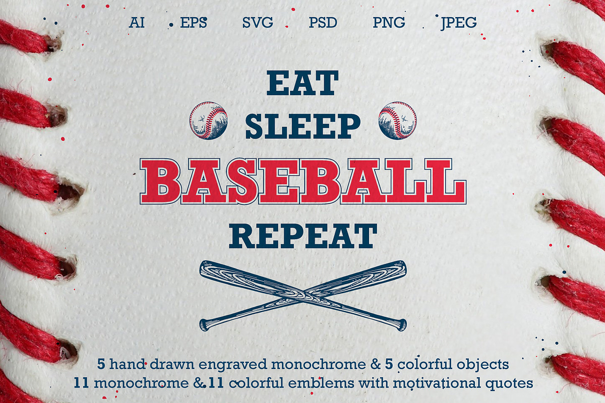 Baseball engraved odjects & emblems, an Education Illustration by Akimo Mia (Photo 1 of 8)