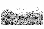 60 Daisy Flower Field Silhouette, a Seasonal Illustration by Amazin_art (Thumbnail 21 of 28)