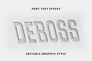 Leather Debossed Bold Text Effect, a Templates & Theme by studiogstock
