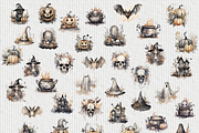 Halloween Clipart in Watercolor, an Object Graphic by Papaya (Thumbnail 3 of 7)