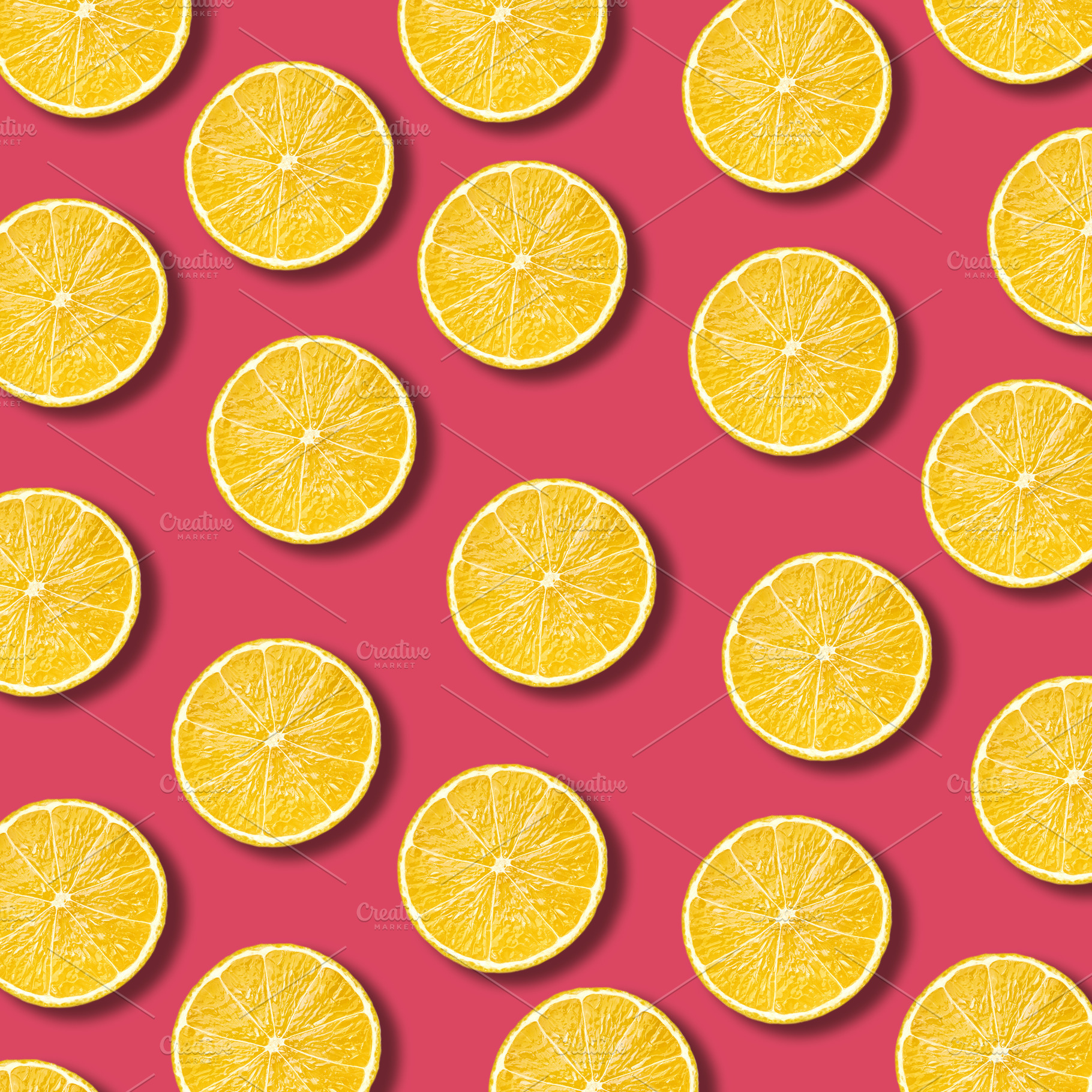 Vibrant lemon fruit pattern, a Food & Drink Photo by BOOCYS