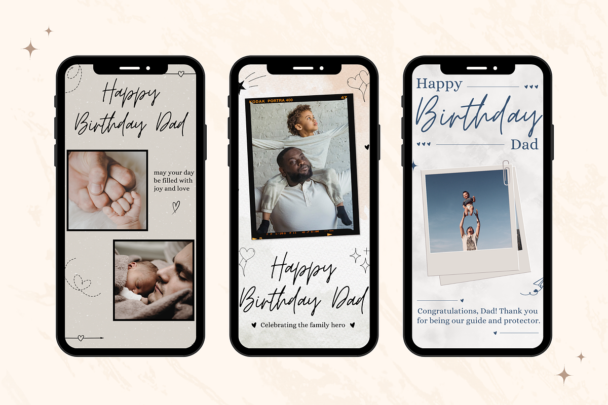 5 Happy Birthday Dad Photo Collage, a Templates & Theme by TemplateCastleStore (Photo 3 of 9)