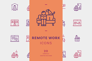 Remote work icons