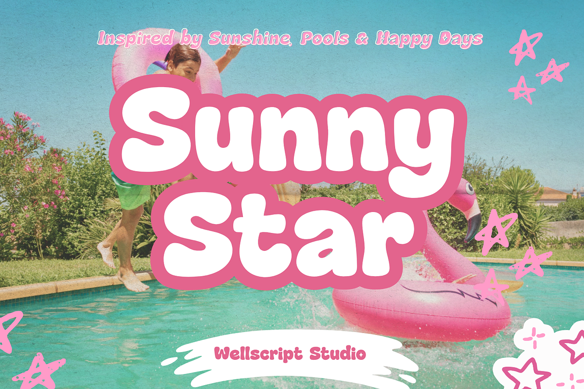 Sunny Star - Summer Display Font, a Handwritten Font by Wellscript Studio (Photo 1 of 12)