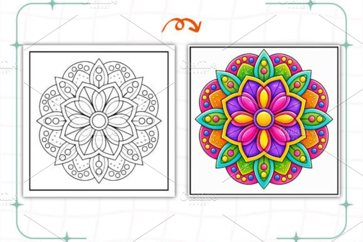 Bold and Easy Mandala Coloring Pages, an Education Illustration by Akrinity Digital (Photo 4 of 5)