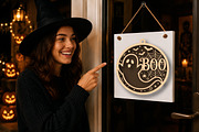 Boo Halloween Sign SVG, a Work Illustration by Digital Artistic99 (Thumbnail 3 of 4)