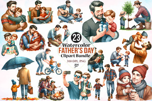 Watercolor Father's Day Clipart PNG, a Seasonal Illustration by Canvas Craft