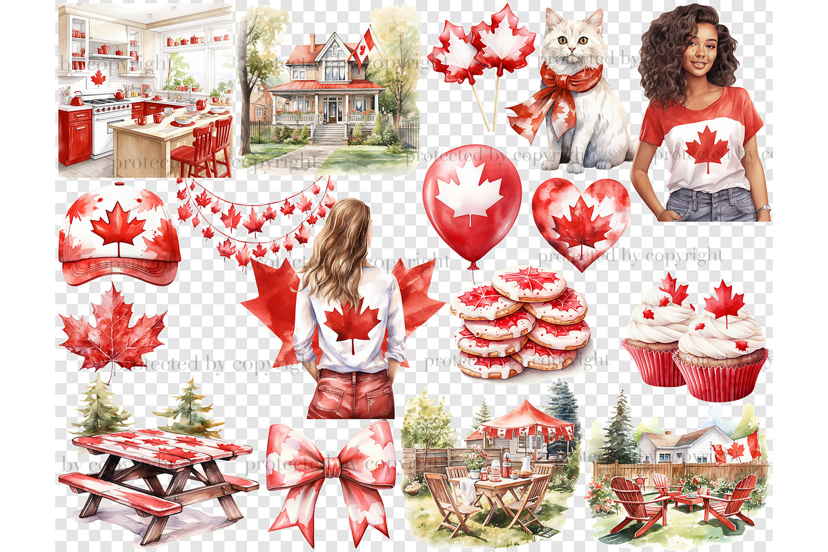 Canada Day Clipart, a Person Illustration by GlamArtZhanna (Photo 6 of 6)