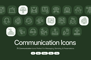 Communication Icon Pack, an Outline Icon by Prosymbols