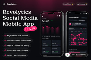 Revolytics Social Media Mobile App, an UI Kit Template by Creative Perspective