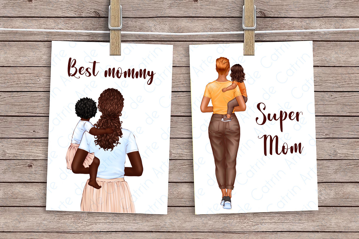 Best Mom Clipart, Mom with babies, a Person Illustration by ArtedeCatrin (Photo 8 of 10)